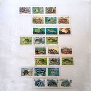Postage Stamp Bookmarks Fish (Set of Eight)